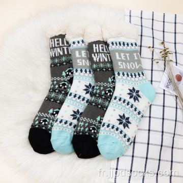 bonjour hiver sherpa chaussettes